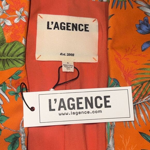 NWT L AGENCE Inez Floral Print Crop Blazer
In Orange Multi Parrot Size 6 - Picture 11 of 12